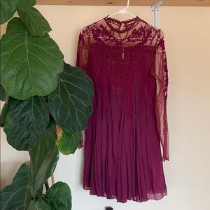 Purple long sleeve free people dress